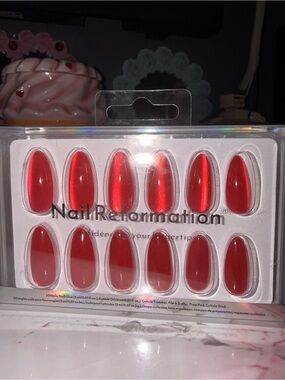 Nail Reformation Red Reflective Press On Nails